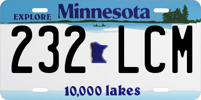 MN license plate 232LCM
