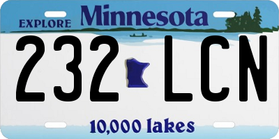 MN license plate 232LCN