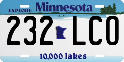 MN license plate 232LCO