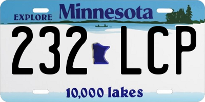 MN license plate 232LCP