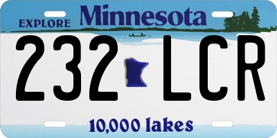 MN license plate 232LCR