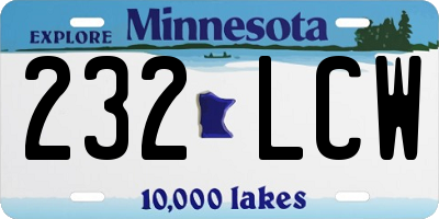 MN license plate 232LCW
