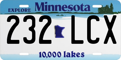 MN license plate 232LCX
