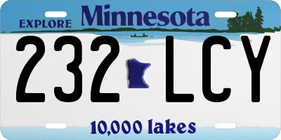 MN license plate 232LCY