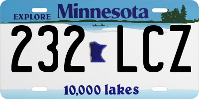 MN license plate 232LCZ