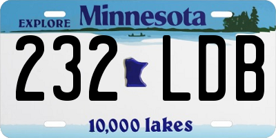 MN license plate 232LDB