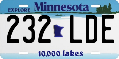 MN license plate 232LDE
