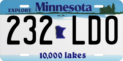 MN license plate 232LDO