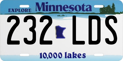 MN license plate 232LDS