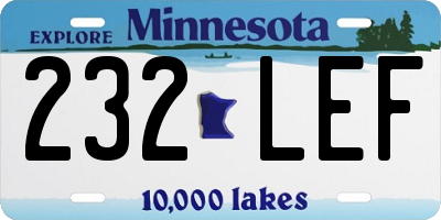 MN license plate 232LEF