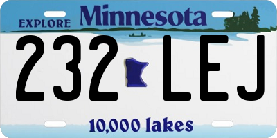 MN license plate 232LEJ