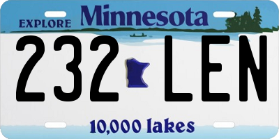 MN license plate 232LEN