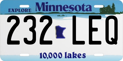 MN license plate 232LEQ