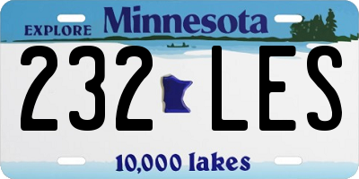 MN license plate 232LES