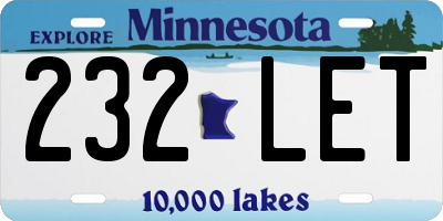 MN license plate 232LET