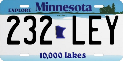 MN license plate 232LEY