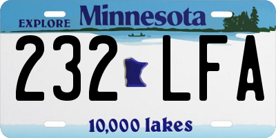 MN license plate 232LFA