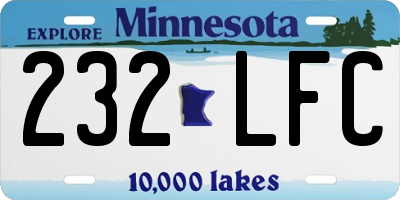 MN license plate 232LFC