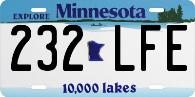 MN license plate 232LFE