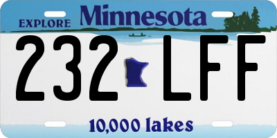 MN license plate 232LFF