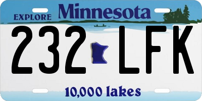 MN license plate 232LFK