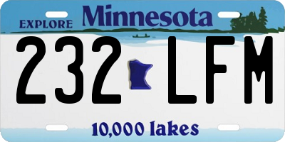 MN license plate 232LFM