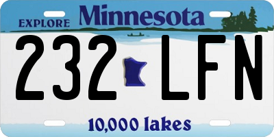 MN license plate 232LFN