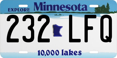 MN license plate 232LFQ