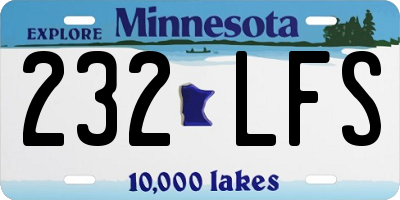 MN license plate 232LFS