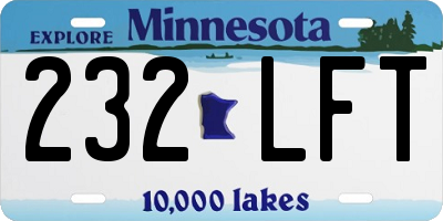 MN license plate 232LFT