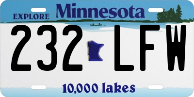 MN license plate 232LFW