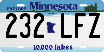 MN license plate 232LFZ
