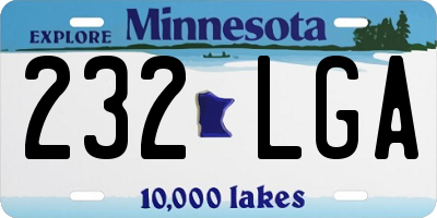 MN license plate 232LGA