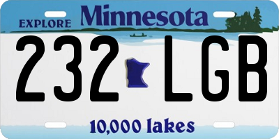 MN license plate 232LGB