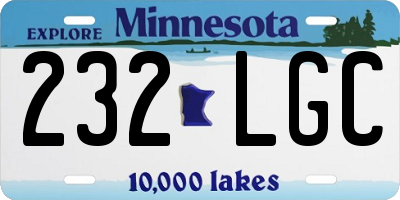 MN license plate 232LGC