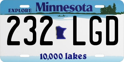 MN license plate 232LGD