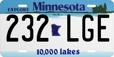 MN license plate 232LGE