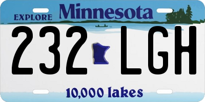 MN license plate 232LGH