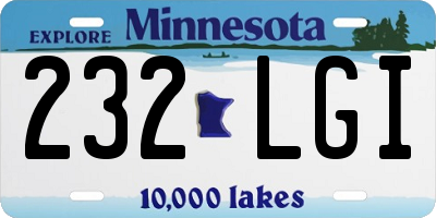 MN license plate 232LGI