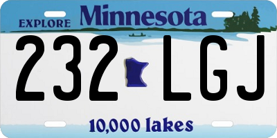 MN license plate 232LGJ