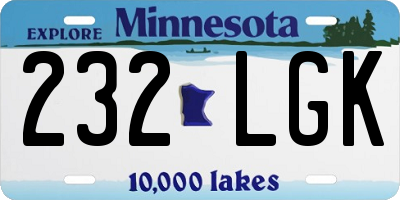 MN license plate 232LGK