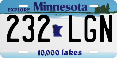 MN license plate 232LGN