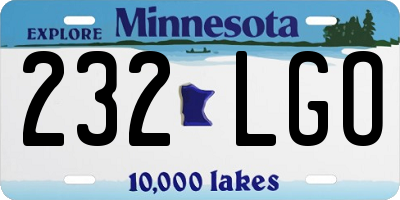 MN license plate 232LGO