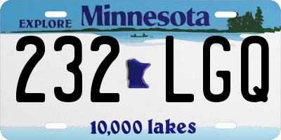 MN license plate 232LGQ