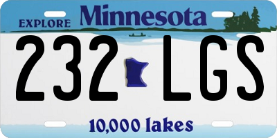 MN license plate 232LGS