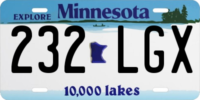 MN license plate 232LGX