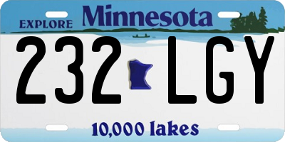 MN license plate 232LGY