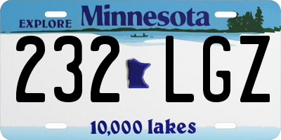 MN license plate 232LGZ
