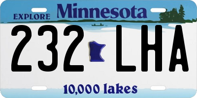 MN license plate 232LHA