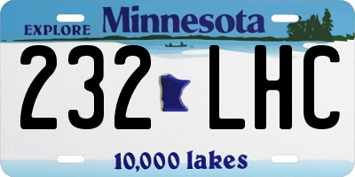 MN license plate 232LHC